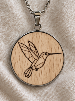 Pendentif Colibri en bois