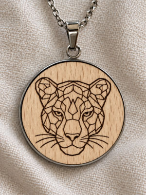 Pendentif Jaguar en bois